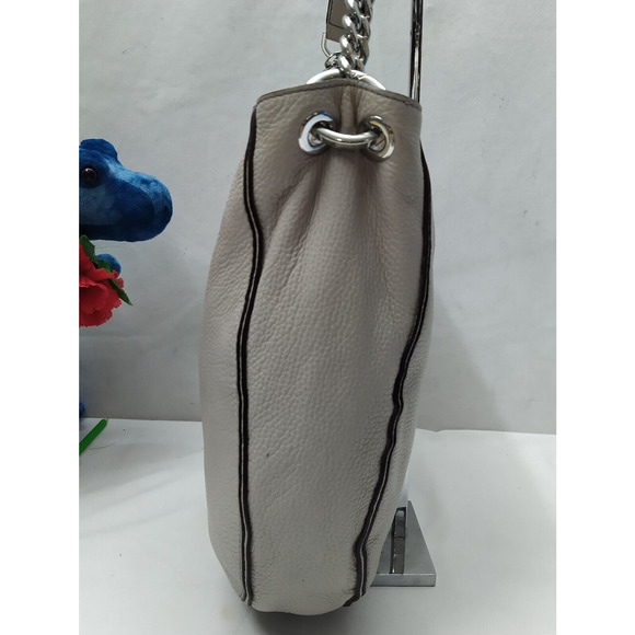 Michael Kors Gray Pebbled Leather Zipper Closure Hobo Shoulder Bag - Picture 3 of 16